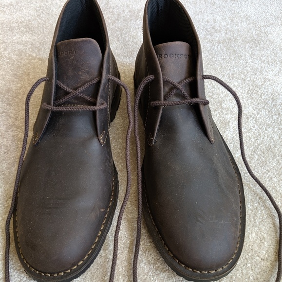 rockport leather chukka boots tan